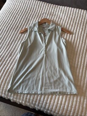 CALIA by Carrie Underwood Sleeveless Polo Tank in Sage Green